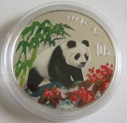 China 10 Yuan 1997 Panda Koloriert