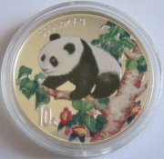 China 10 Yuan 1998 Panda Koloriert
