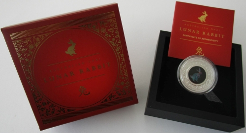 Australia 1 Dollar 2023 Opal Lunar Rabbit 1 Oz Silver