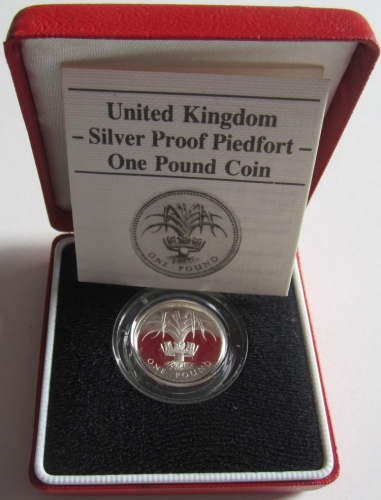 United Kingdom 1 Pound 1985 Wales Leek Silver Piedfort