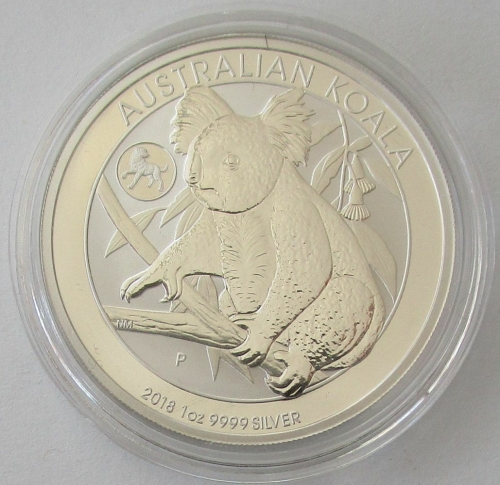 Australia 1 Dollar 2018 Koala Lunar Dog Privy 1 Oz Silver