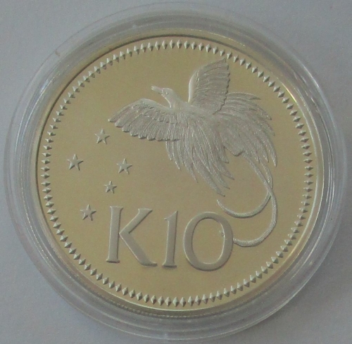 Papua New Guinea 10 Kina 1979 Wildlife Raggiana Bird-of-Paradise Silver Proof