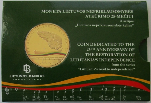 Lithuania 5 Euro 2015 25 Years Independence