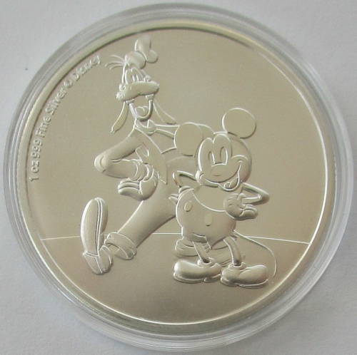 Niue 2 Dollars 2023 Disney Mickey Mouse & Goofy 1 Oz Silver