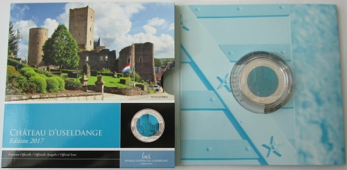 Luxembourg 5 Euro 2017 Castle Useldange Silver Niobium