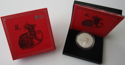 United Kingdom 2 Pounds 2020 Lunar Rat / Mouse 1 Oz Silver Proof