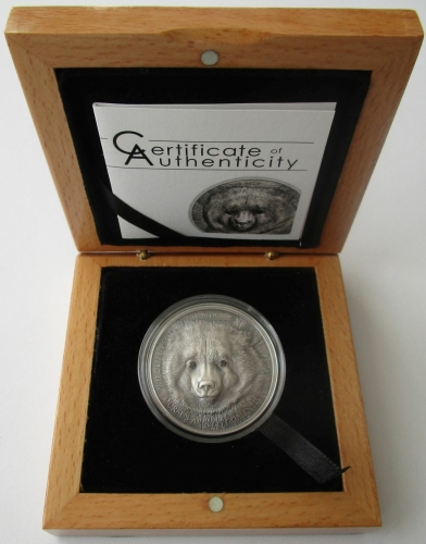 Mongolia 500 Togrog 2019 Wildlife Protection Gobi Bear 1 Oz Silver