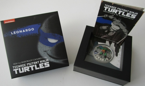 Tuvalu 1 Dollar 2024 Teenage Mutant Ninja Turtles Leonardo 1 Oz Silver