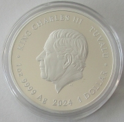 Tuvalu 1 Dollar 2024 Teenage Mutant Ninja Turtles Leonardo 1 Oz Silver