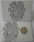 Portugal 2 Euro 2018 250 Jahre Staatsdruckerei PP