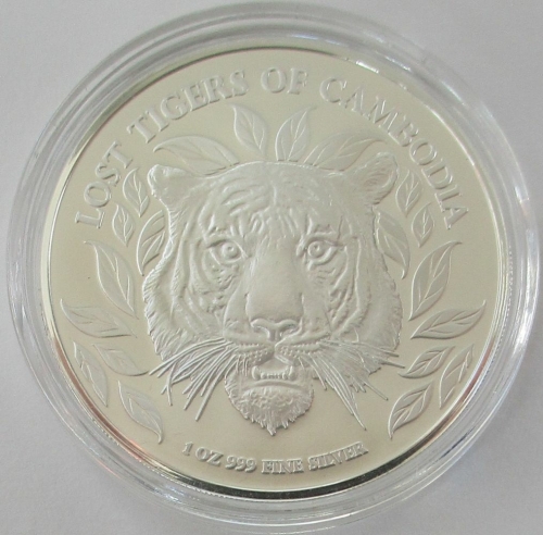 Cambodia 3000 Riels 2022 Lost Tigers 1 Oz Silver