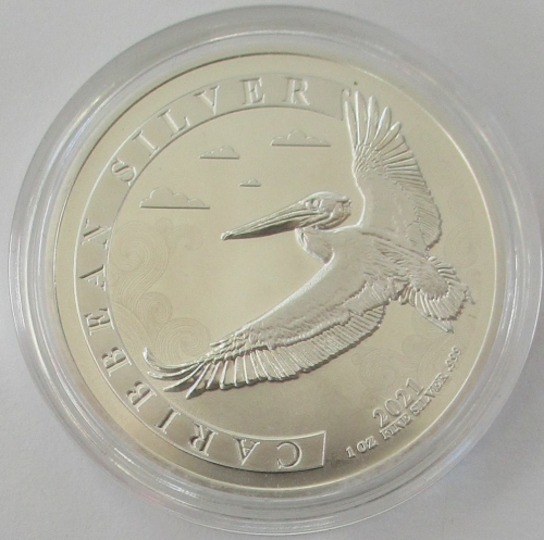 Barbados 1 Dollar 2021 Caribbean Silver Pelican