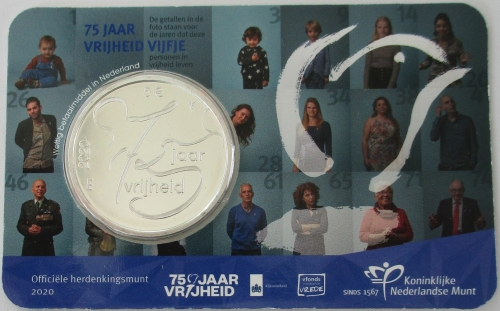 Netherlands 5 Euro 2020 75 Years World War II