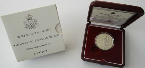 San Marino 5 Euro 2010 Expo Shanghai