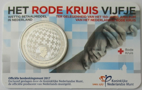 Niederlande 5 Euro 2017 150 Jahre Rotes Kreuz