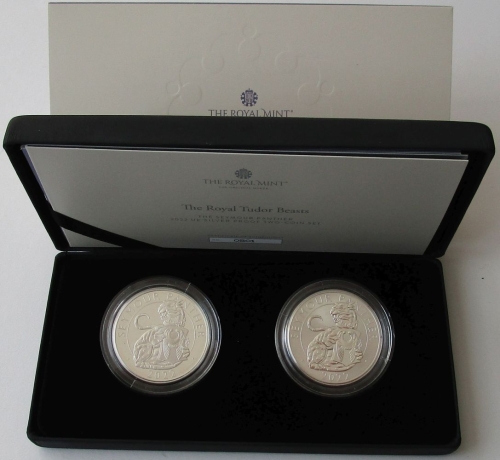 Großbritannien 2 x 2 Pounds 2022 Royal Tudor Beasts Seymour Panther PP