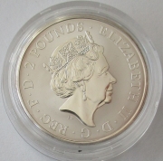Großbritannien 2 x 2 Pounds 2022 Royal Tudor Beasts Seymour Panther PP
