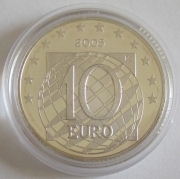 Italy 10 Euro 2005 Eurostar 60 Years World War II Silver