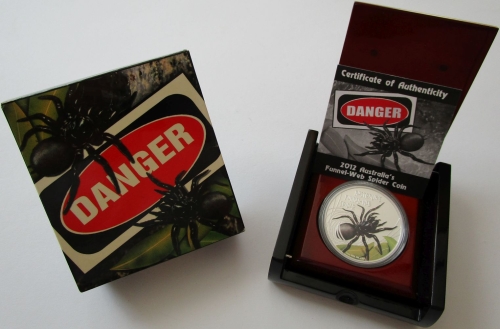 Tuvalu 1 Dollar 2012 Deadly & Dangerous Funnel-Web Spider