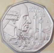 Österreich 5 Euro 2009 Europastern Joseph Haydn BU