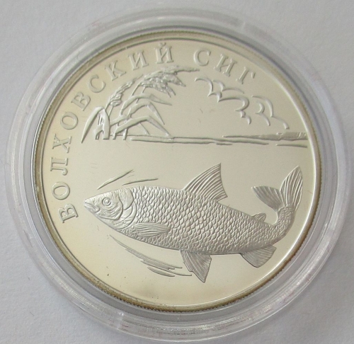 Russia 1 Rouble 2005 Wildlife Volkhov Whitefish 1/2 Oz Silver