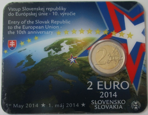 Slowakei 2 Euro 2014 10 Jahre EU-Beitritt BU