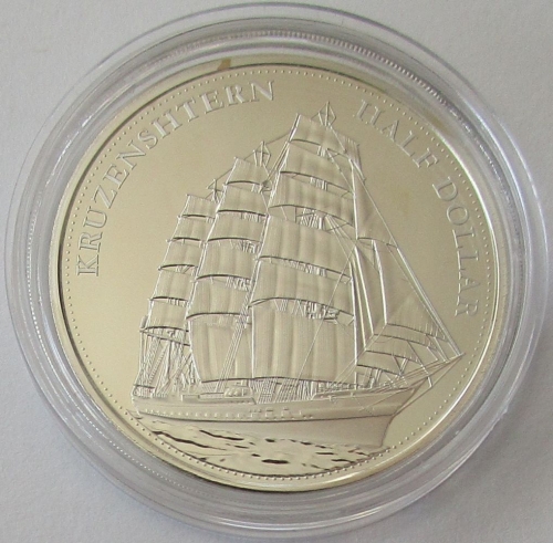 Fiji 1/2 Dollar 2018 Ships Kruzenshtern Silver