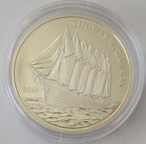 Fiji 1/2 Dollar 2019 Ships Thomas W. Lawson Silver