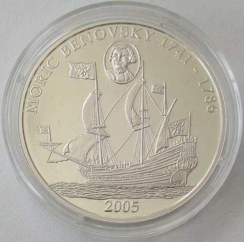 Liberia 10 Dollars 2005 Ships Moric Benovsky Silver