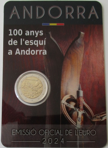 Andorra 2 Euro 2024 100 Years Skiing BU