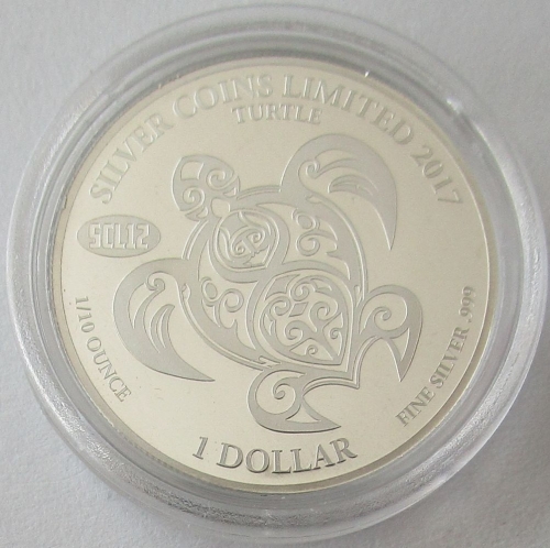 Solomon Islands 1 Dollar 2017 SCL12 Turtle 1/10 Oz Silver