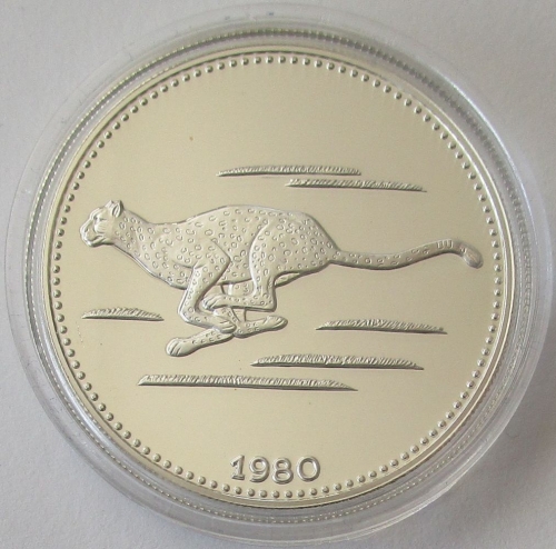 Equatorial Guinea 2000 Ekuele 1980 Wildlife Cheetah Silver
