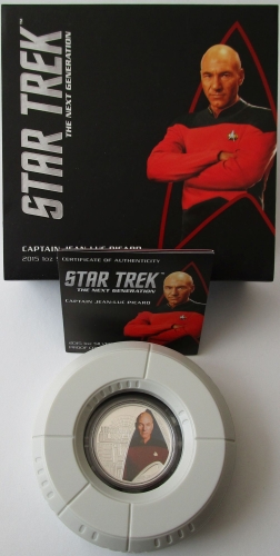 Tuvalu 1 Dollar 2015 Star Trek Captain Jean-Luc Picard 1 Oz Silver