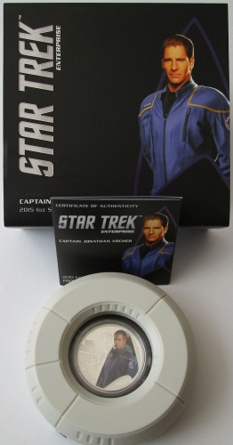 Tuvalu 1 Dollar 2015 Star Trek Captain Jonathan Archer 1 Oz Silver