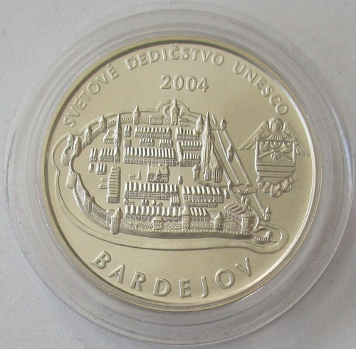 Slovakia 200 Korun 2004 UNESCO Bardejov Silver BU
