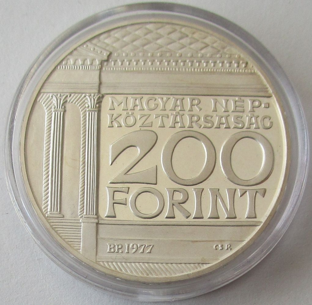 Hungary 200 Forint 1977 175 Years National Museum Silver Proof - Mago ...