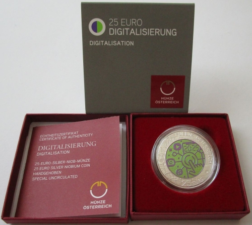 Austria 25 Euro 2025 Digitalisation Silver Niobium