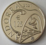 Andorra 2 x 1.25 Euro 2021 Poets Daffodil & Pont de la Margineda