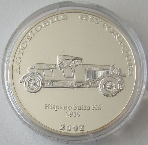 DR Kongo 10 Francs 2002 Automobile Hispano Suiza H6