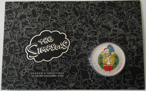 Tuvalu 1 Dollar 2022 The Simpsons Seasons Greetings 1 Oz Silver