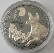 Niue 1 Dollar 2021 Australia at Night Dingo 1 Oz Silver