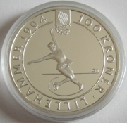 Norwegen 100 Kroner 1993 Olympia Lillehammer Eiskunstlauf