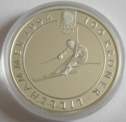 Norway 100 Kroner 1993 Olympics Lillehammer Alpine Skiing...