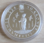 Norwegen 50 Kroner 1991 Olympia Lillehammer Kind