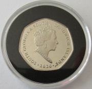 Südgeorgien & Südliche Sandwichinseln 50 Pence 2000 Goldschopfpinguin Koloriert