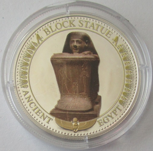 Solomon Islands 2 Dollars 2018 Ancient Egypt Block Statue Silver