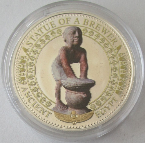 Solomon Islands 2 Dollars 2016 Ancient Egypt Statue of a Brewer Silver