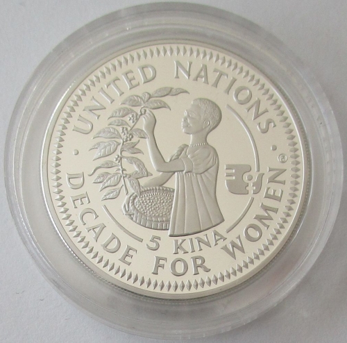 Papua New Guinea 5 Kina 1984 Decade for Women Silver
