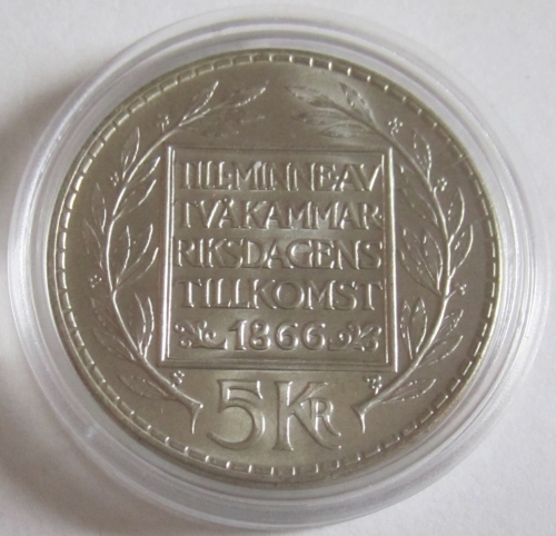 Sweden 5 Kronor 1966 100 Years Constitutional Reform Silver