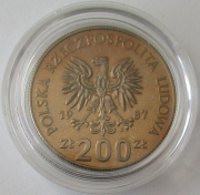 Polen 200 Zlotych 1987 Fußball-EM in Deutschland Probe